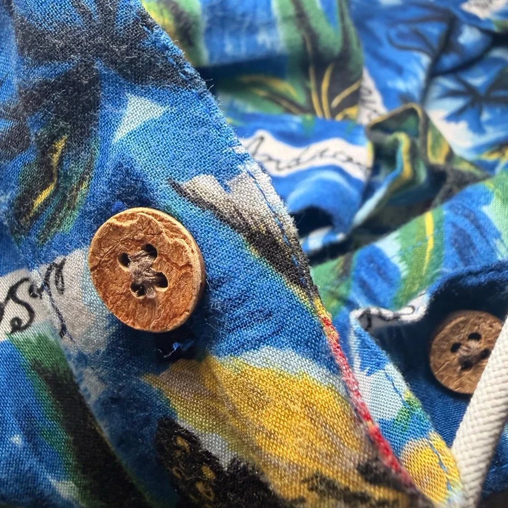 Vintage 90s M.E. Sport Tropical Shirt Men’s L Rayon Bahamas Resort Wear Coconut - Picture 15 of 16